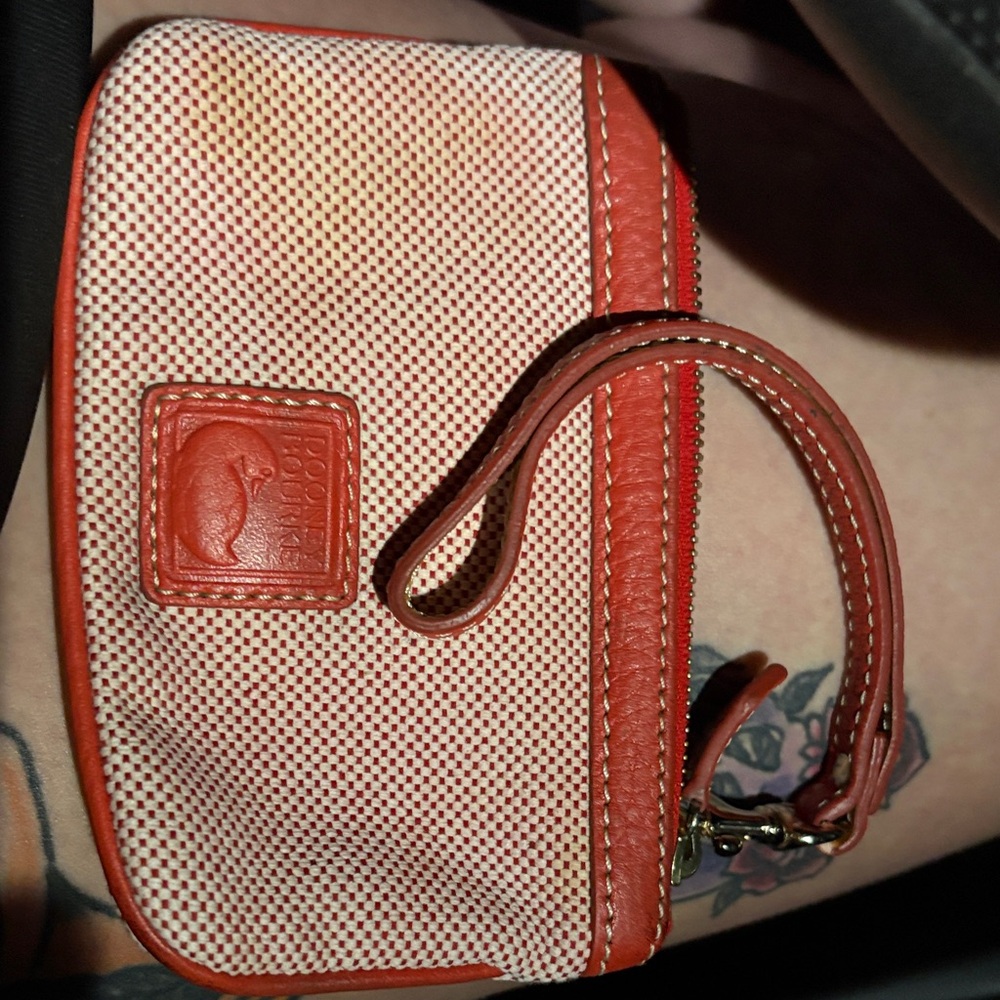 Dooney & Bourke Red and Cream Polka Dot Wristlet